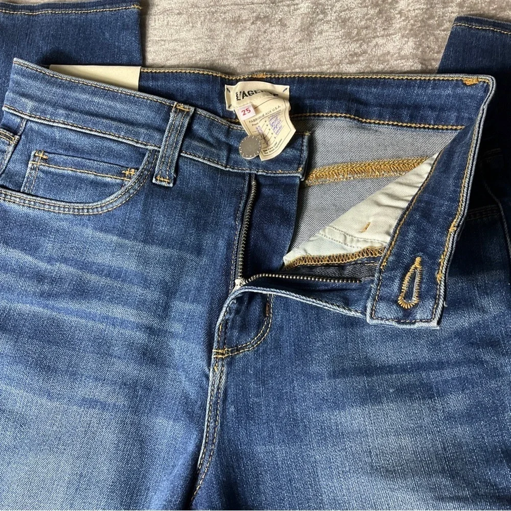 NWT L'agence Margot High Rise Skinny Jeans Size 25” Waist Stretch Blue Neptune - Picture 7 of 15